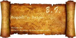 Bogdán Ixion névjegykártya